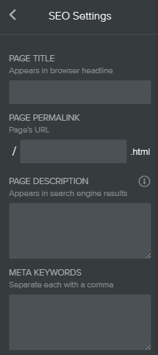 weebly seo settings for pages.
